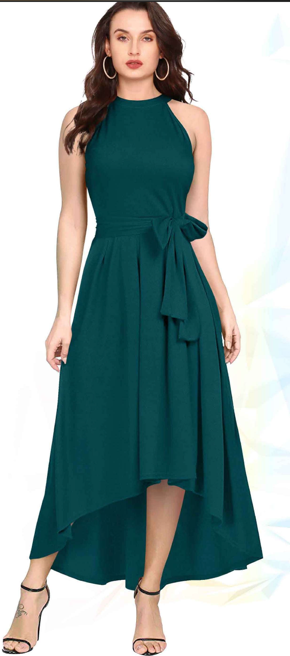 🌸 “Morpich Elegance” – Premium Flared Sleeveless Dress