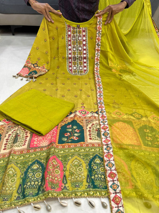 🌿 NEW ARRIVAL – PISTA SHANTI ANARKALI ROUND SET 🌿