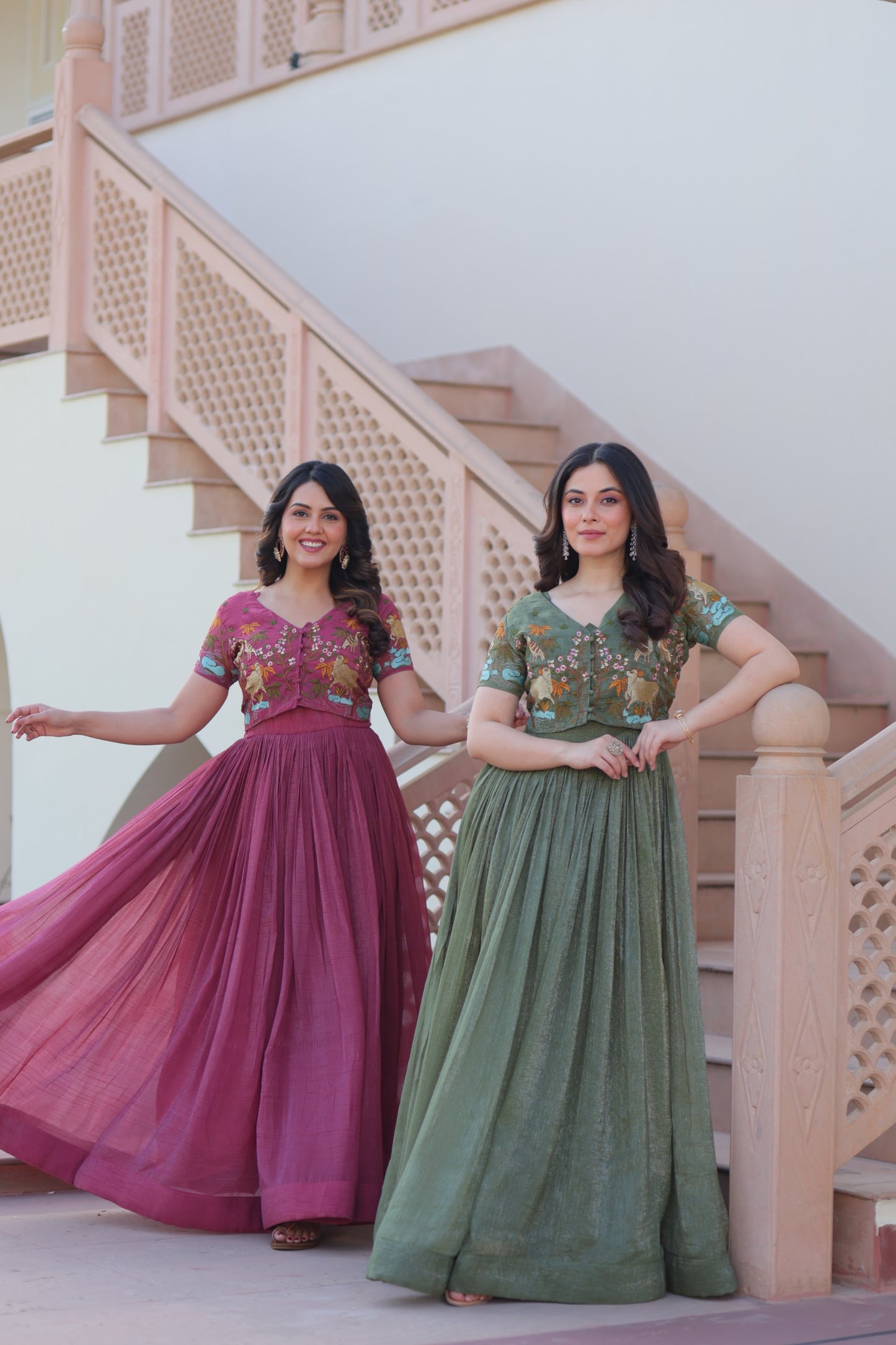 💃🏽 PREMIUM DESIGNER READYMADE KOTI-GOWN SET – A Regal Ensemble You’ll Love to Flaunt!