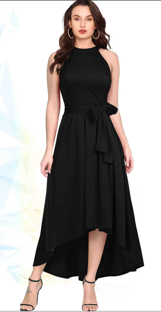 🌸 “Morpich Elegance” – Premium Flared Sleeveless Dress