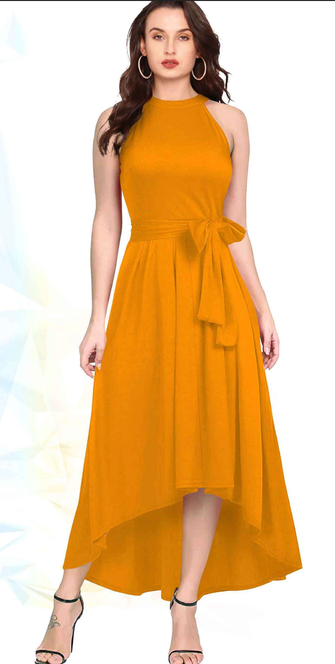 🌸 “Morpich Elegance” – Premium Flared Sleeveless Dress