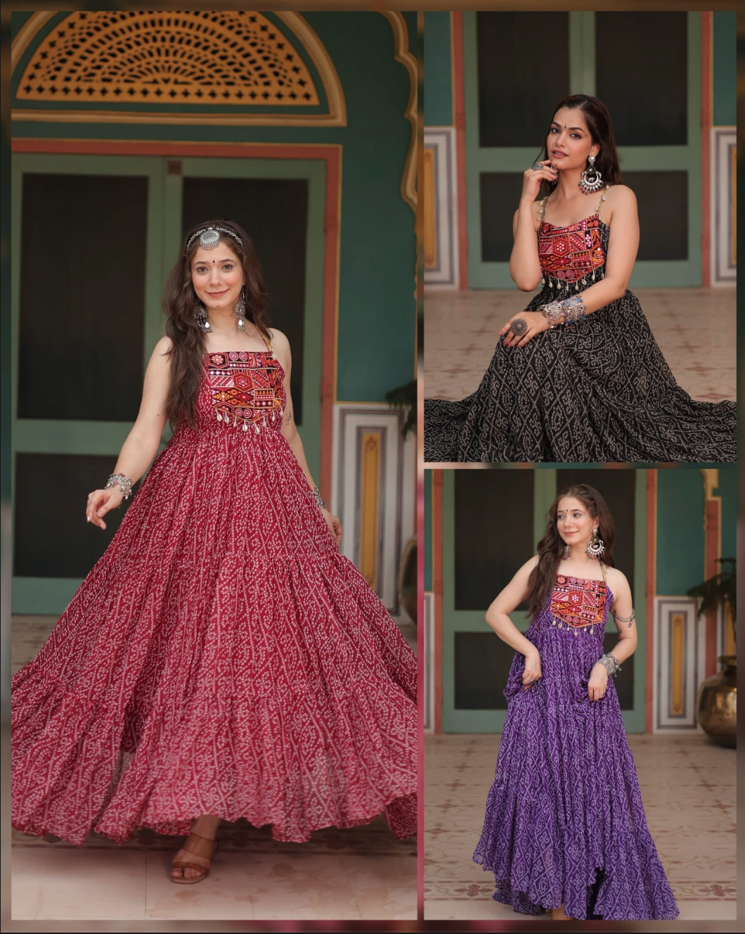 Navratri 2025 Exclusive – Traditional Kutchi Bandhani Gown | Code: K-1119