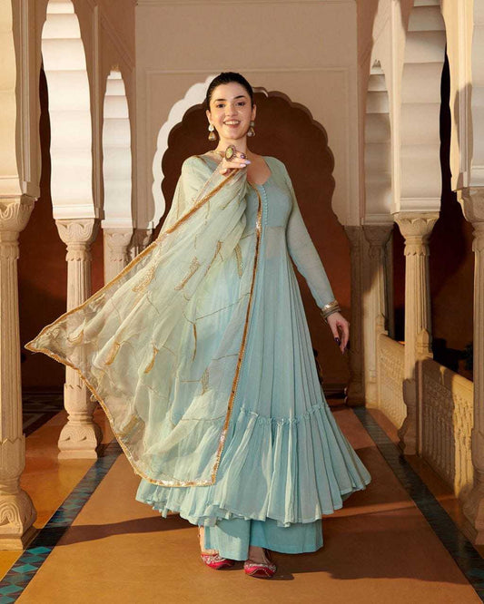 Elegant Georgette Gown Set – KE-63295