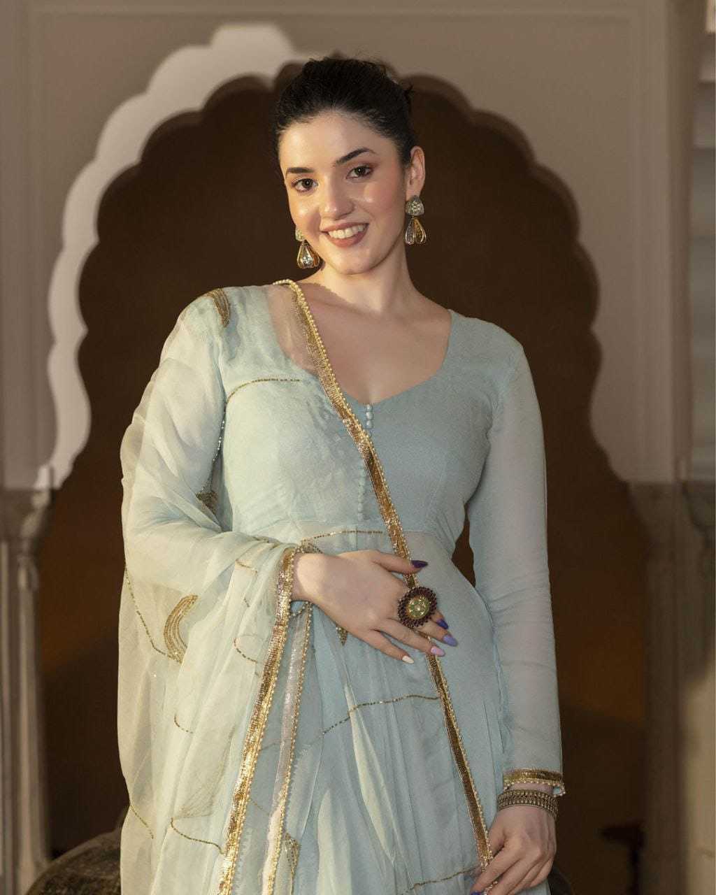 Elegant Georgette Gown Set – KE-63295