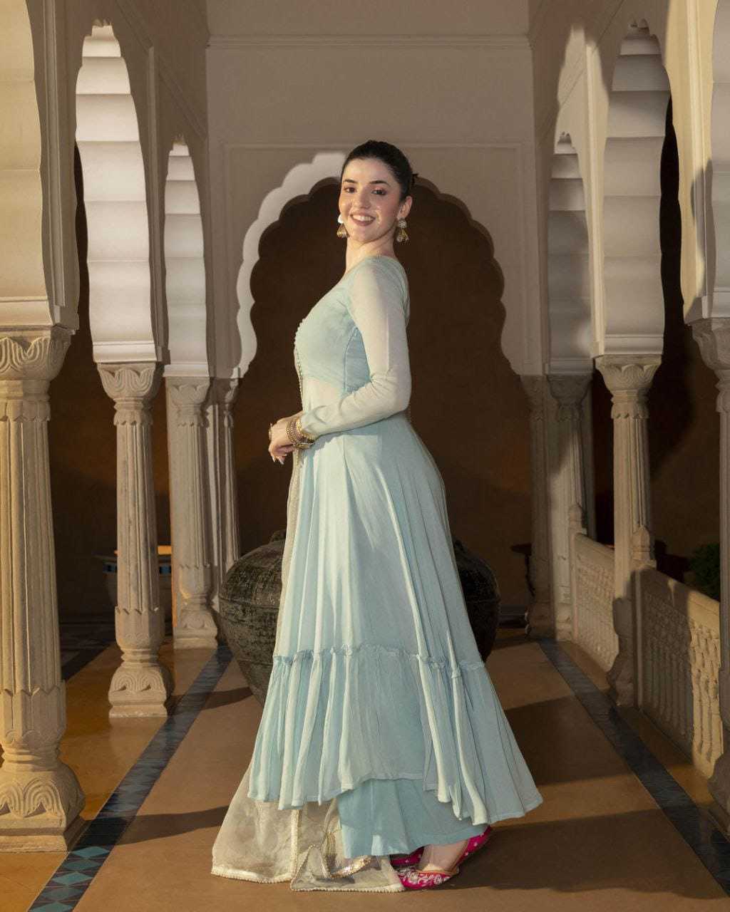 Elegant Georgette Gown Set – KE-63295